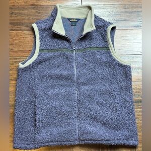 Woolrich Sherpa Fleece Vest Full-Zip Cozy Pockets Purple/BlueWomen’s Size Medium